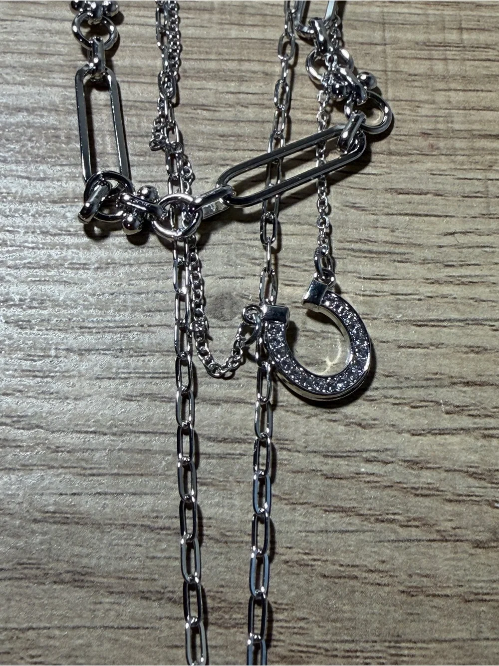 paparazzi Silver-Tone Layered Necklace with Green Teardrop Pendant